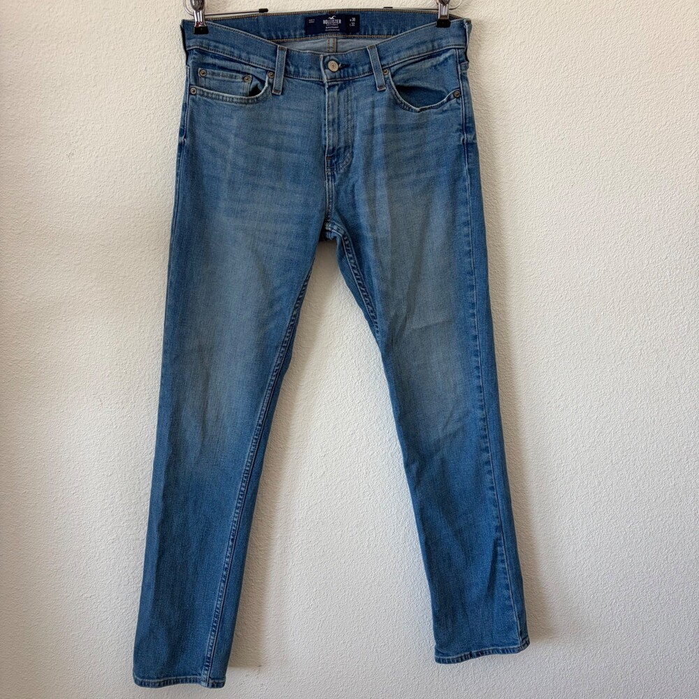 Hollister Slim Straight Jeans Size 30x32 Light Blue Denim Classic Fit